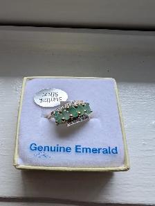 Brand New Silver Natural Emerald Ring For Sale - Photo 3