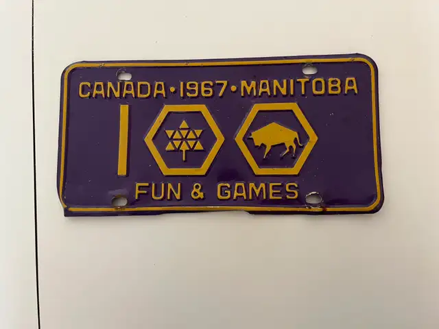 CANADA 1967 MANITOBA LICENSE PLATE