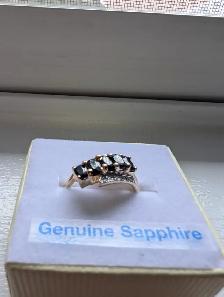 Brand New Silver Natural Blue Sapphire Ring For Sale - Photo 2