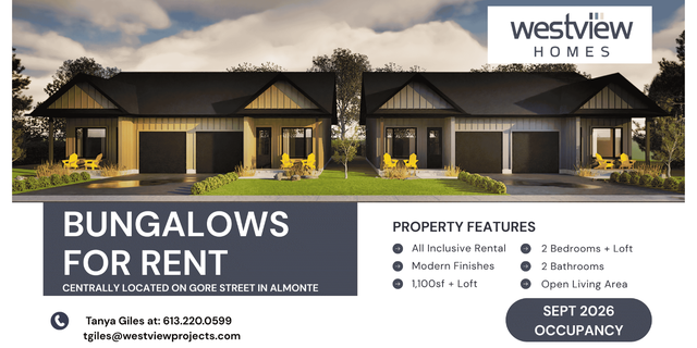 Bungalow Townhomes For Rent in Almonte
