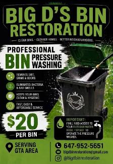 Garbage bin cleaning /restoration