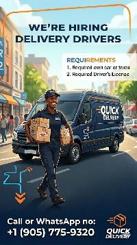 DELIVERY DRIVERS NEEDED IN OSHAWA