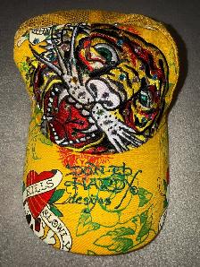 Rare Ed Hardy Tiger Rhinestone Trucker Hat – Yellow Snapback