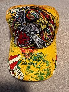 Rare Ed Hardy Tiger Rhinestone Trucker Hat – Yellow Snapback - Photo 10