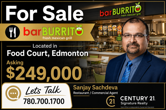 BAR BURRITO FOR SALE – FOOD COURT LOCATION | EDMONTON
