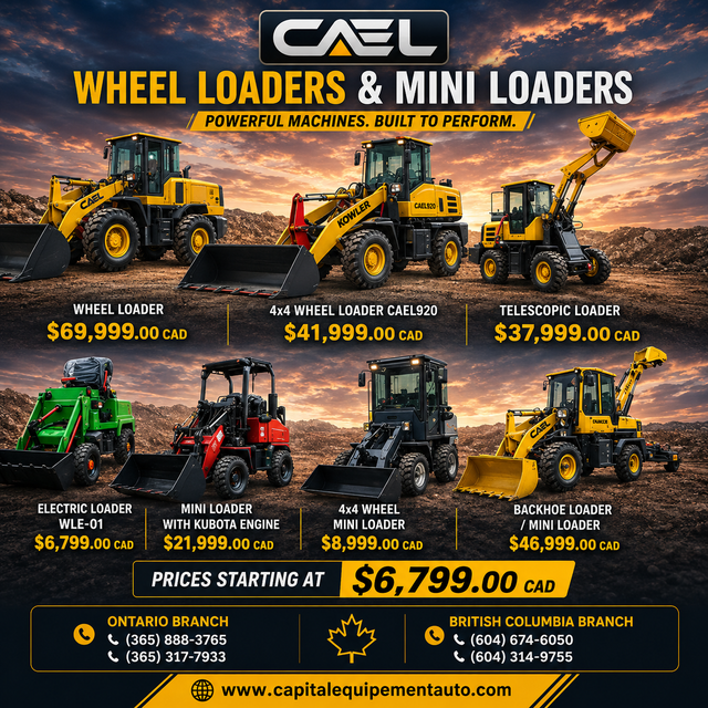 Finance! New CAEL Wheel Loaders Different capacity  – CERTFIED