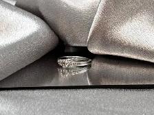 10KT White Gold Flower Shape Diamond Engagement Ring $595 - Photo 2