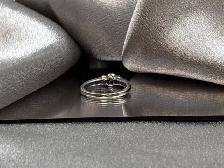 10KT White Gold Flower Shape Diamond Engagement Ring $595 - Photo 4