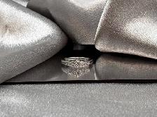 10KT White Gold Flower Shape Diamond Engagement Ring $595 - Photo 6