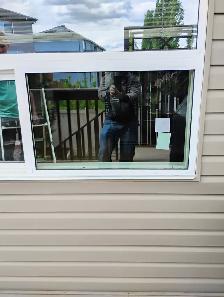 Vinyl Window Frame and glass repair after the hail damage - Photo 9
