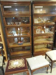 Rare Identical twin Antique barrister bookcases, 5 glass levels - Photo 2