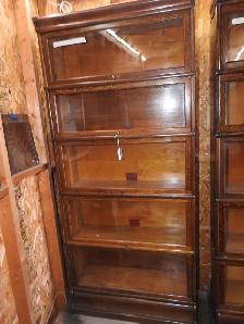 Rare Identical twin Antique barrister bookcases, 5 glass levels - Photo 3