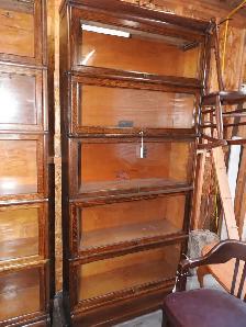 Rare Identical twin Antique barrister bookcases, 5 glass levels - Photo 4