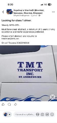 looking for class 1 city driver part time