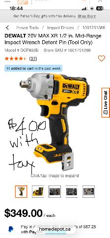 DEWALT 20V MAX XR 1/2 in. Mid-Range Impact Wrench - Photo 4