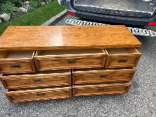 Free delivery used Wooden Dresser with 7 Drawers - Photo 9