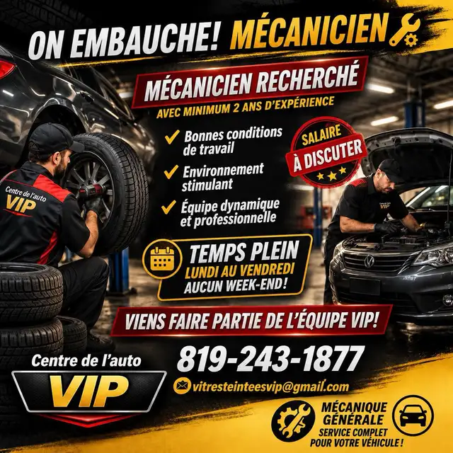Mécanicien rechercher!