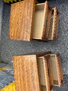 Free delivery used Vintage Oak Nightstands - Pair - Photo 3