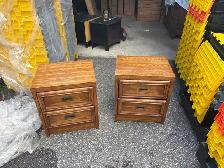 Free delivery used Vintage Oak Nightstands - Pair - Photo 4