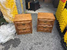 Free delivery used Vintage Oak Nightstands - Pair - Photo 7