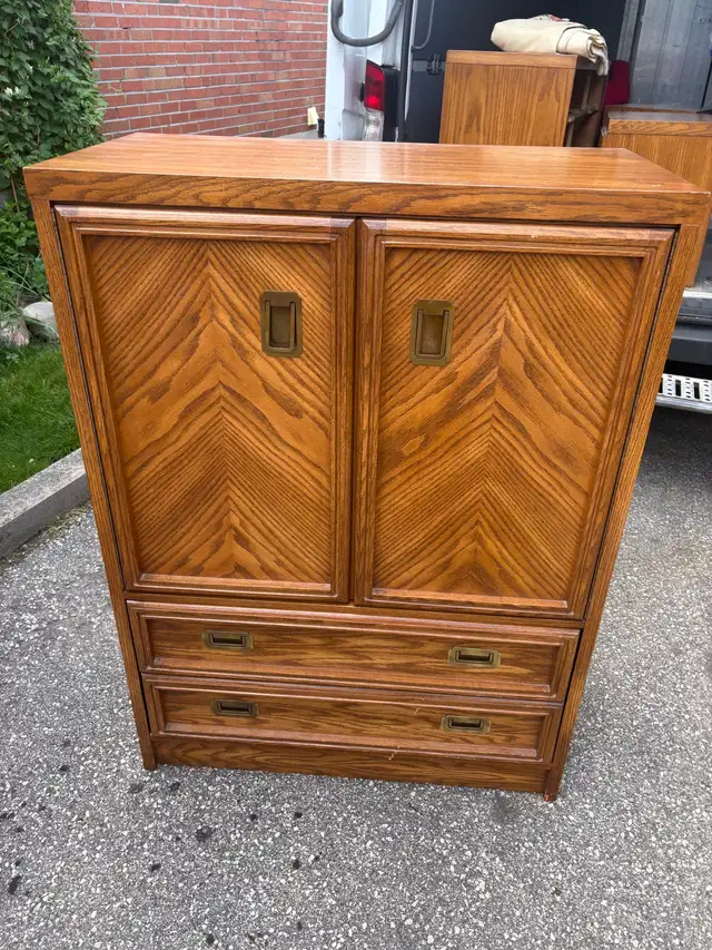 Free delivery used Vintage Wooden Armoire with Drawers