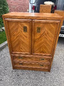 Free delivery used Vintage Wooden Armoire with Drawers