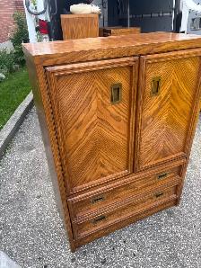 Free delivery used Vintage Wooden Armoire with Drawers - Photo 2
