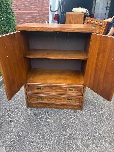 Free delivery used Vintage Wooden Armoire with Drawers - Photo 4