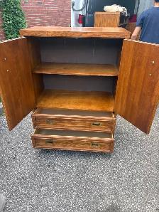 Free delivery used Vintage Wooden Armoire with Drawers - Photo 8