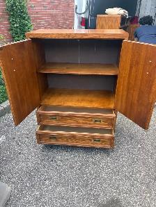 Free delivery used Vintage Wooden Armoire with Drawers - Photo 9