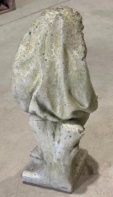Weathered Concrete Garden Sculpture Depicting A Cherub Figure - Photo 5