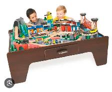 Gently Used Imaginarium Wooden Train Set – Complete & Ready to P