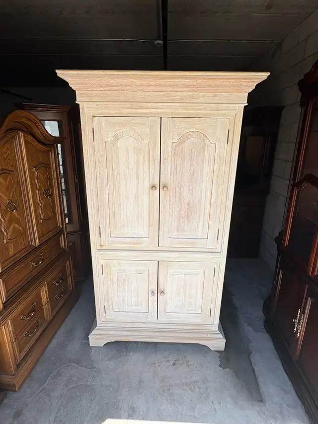 Free delivery used Light Wood Armoire / Storage Cabinet
