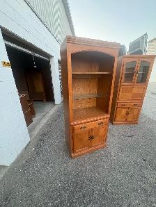 Free delivery used Oak Bookcase with Cabinet - Photo 2