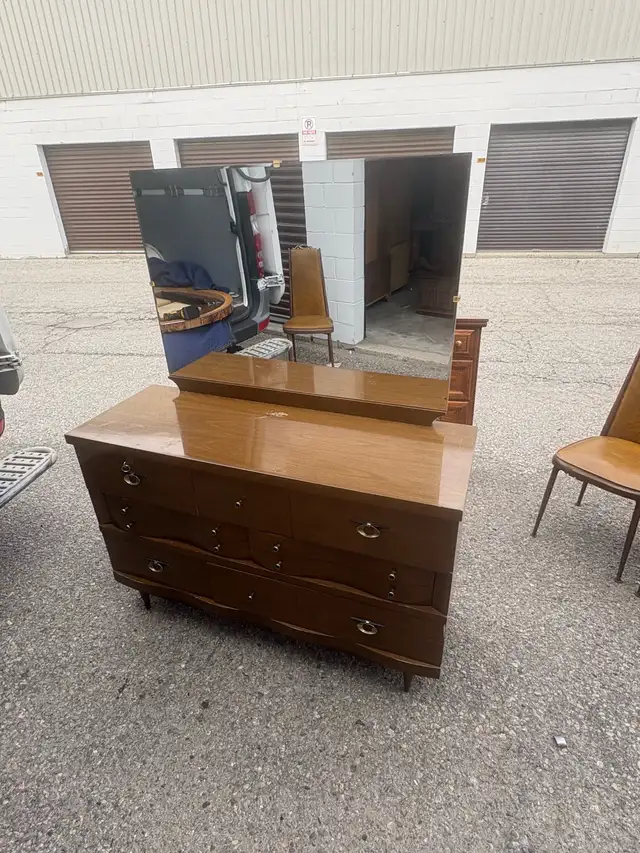 Free delivery used Vintage Wooden Dresser with Mirror