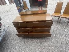 Free delivery used Vintage Wooden Dresser with Mirror - Photo 5