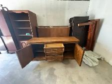 Free delivery used Vintage Oak Dresser with Drawers and Cabinets - Photo 7