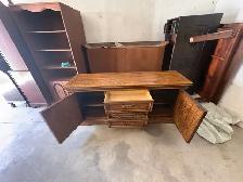 Free delivery used Vintage Oak Dresser with Drawers and Cabinets - Photo 8