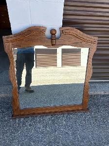 Free delivery used Oak Wood Mirror - Photo 2