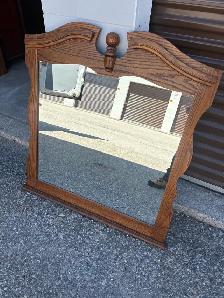 Free delivery used Oak Wood Mirror - Photo 4