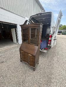 Free delivery antique Maddox Table Secretary Desk with Hutch - Photo 4