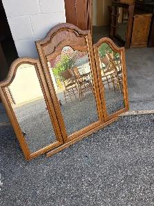 Free delivery used Wooden Tri-Fold Vanity Mirror - Photo 2