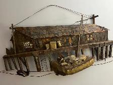 Free delivery used Rustic Metal Fishing Shack and Boat Wall Art - Photo 4