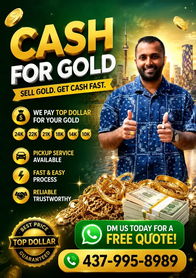 CASH FOR GOLD - Sell Gold .Get Cash Easy & Fast - Dm us today