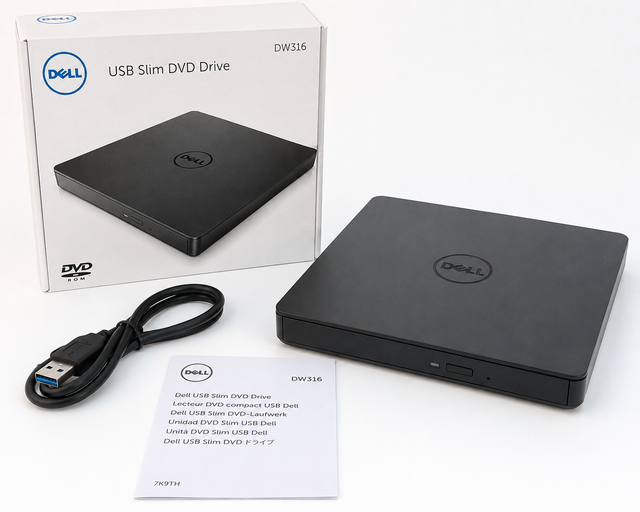 NEW Dell USB Slim DVD  External Drive DW316 Compact DVD