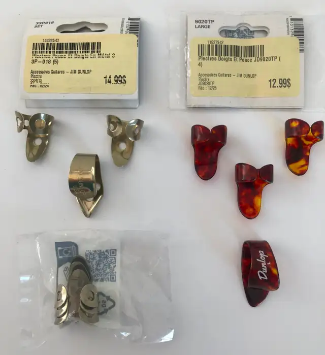 PICKS NEUFS DOIGTS ET POUCE POUR BANJO/GUITARE