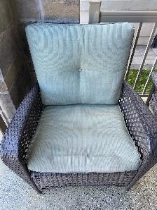 Wicker Patio Chairs and Wood Muskoka Chair