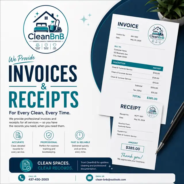 cleaning services, we do invoices!