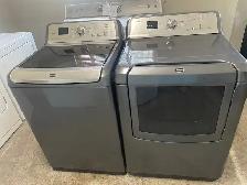 Laveuse sécheuse top load grande capacité grises Maytag