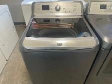 Laveuse sécheuse top load grande capacité grises Maytag - Photo 2